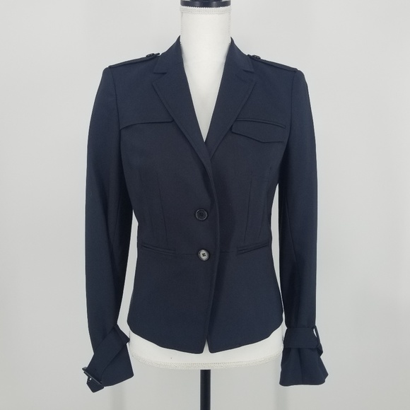 Ann Taylor Jackets & Blazers - Ann Taylor Navy Trench Jacket Details Blazer